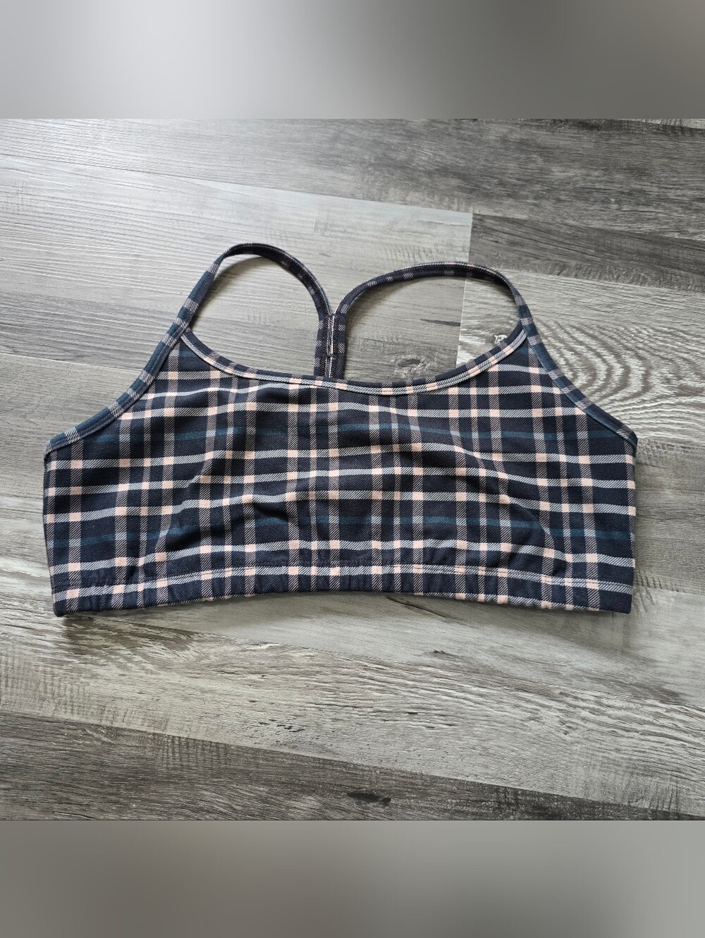 Beyond Yoga Preppy Plaid Softmark Slim Racerback Bra, XL